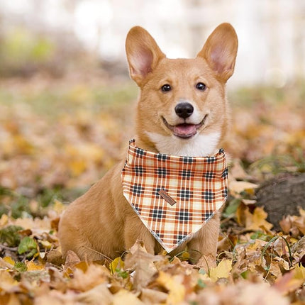 Lionheart Glory Soft Plaid Dog Scarf, Washable Bandana for Small to Large Dogs - Fall Bib Scarf for Boys & Girls