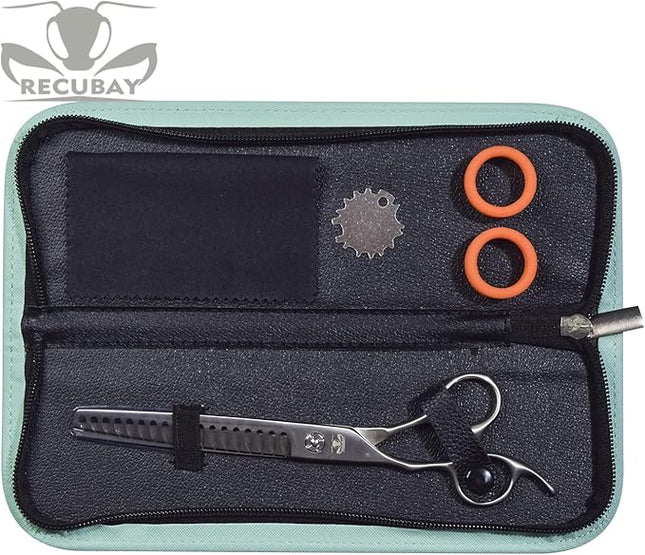 Left Handed Matte Deluxe Dog Grooming Scissors Great Grooming Shears for All Breeds,Design For Professional Groomer. (18T Blender Lefty)