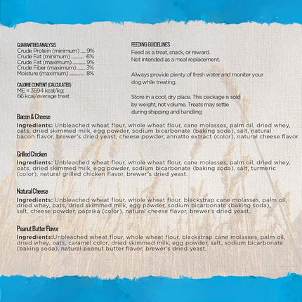 Blue Dog Bakery Natural Dog Treats, Assorted Flavors, 18oz | More Crunch | Large Size | Pack of 2