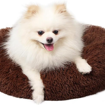 nononfish Marshmallow Cat Bed Kawaii Cat Nest for Indoor Cats Washable Fluffy Anti Anxiety Kitten Bed 19 Inches