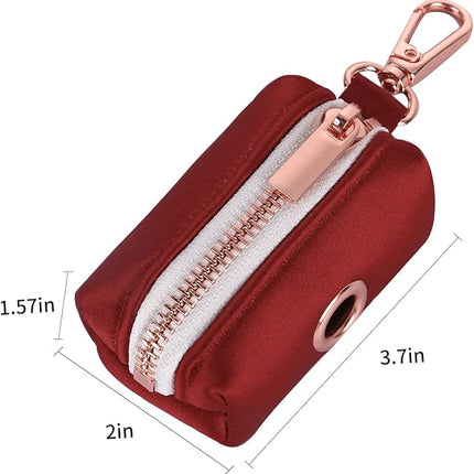 lionet paws Cute Dog Poop Bag Holder with Dog Poop Bag for Leash, Silk Dog Bag Dispenser, Matching Dog Collar