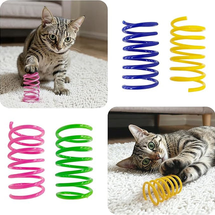 AGYM Cat Spring Toys 90 Packs for Indoor Cats, Durable Plastic Spring Coils Attract Cats to Swat, Bite, Hunt, Interactive Spring Toys for Kittens