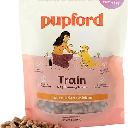 Pupford Freeze Dried Training Treats for Dogs & Puppies, 225+ Two Ingredient Bites (Chicken, 2 oz)