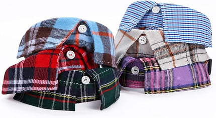Faleela Cotton Plaid Shirt Style Dog Collar Soft Cute,Boy Dog Collar with Quick-Release Buckle,Adjustable Bow Tie Collar for Small Medium Large Dogs
