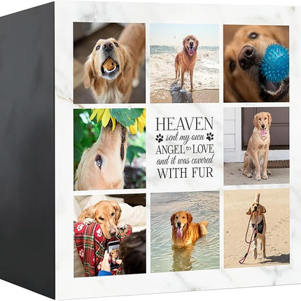 Lifesong Milestones Wooden Shadow Box Cremation Urn for Pet Ashes| Urns for Ashes of Deceased Pet Dog Cat| Sympathy Keepsake 6x6