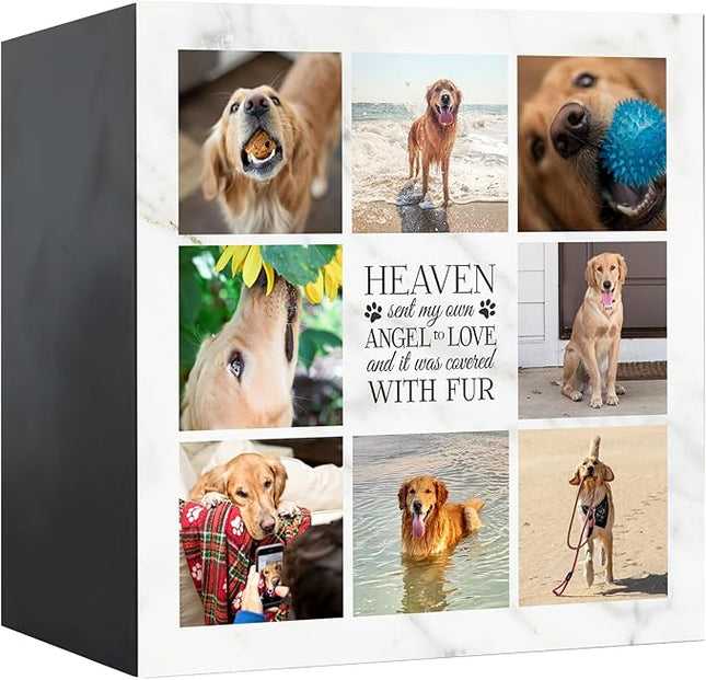 Lifesong Milestones Wooden Shadow Box Cremation Urn for Pet Ashes| Urns for Ashes of Deceased Pet Dog Cat| Sympathy Keepsake 6x6