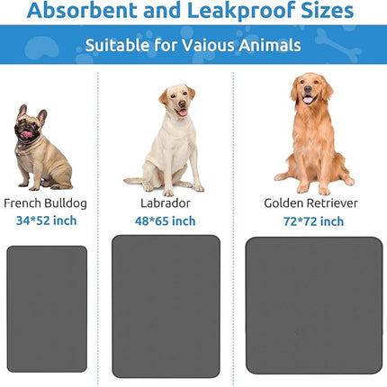 CoolShields Washable Puppy Dog Pee Pad, 34" X52" Waterproof Whelping Training Pet Mat for Playpen, Crate, Potty, Floor, Bed, Sofa and Trunk, Reusable Pee Pads for Dogs, Cats, Bunny