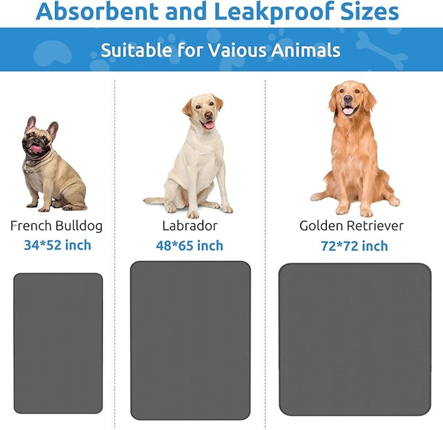 CoolShields Washable Puppy Dog Pee Pad, 34" X52" Waterproof Whelping Training Pet Mat for Playpen, Crate, Potty, Floor, Bed, Sofa and Trunk, Reusable Pee Pads for Dogs, Cats, Bunny