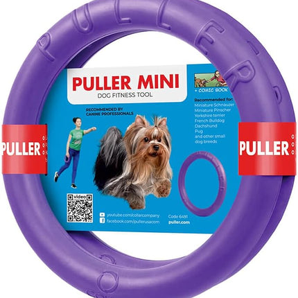Dog Toy - Interactive Small Midi Dog Puppies Training - Fetch Toy - Dental Healthy - Dog Toys Set 2 Rings by Puller Mini Plus - Size 7 inches