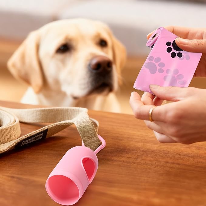 Dyforce Scented Dog Poop Bags,Leak Proof Pet Waste Bags for Dog Walking,Extra Thick and Large Cat Litter Bags for Poop,30 Refill Rolls,600 Bags,9x13",Pink