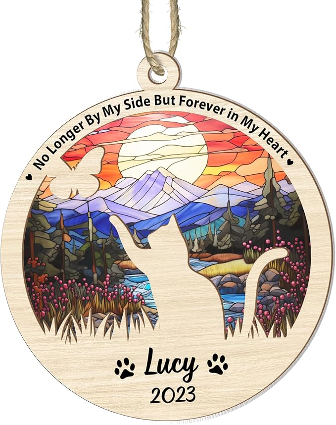 Personalized cat Memorial Ornament, Memorial Gifts for Loss of cat, pet Lovers Gifts 03