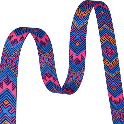 Dog Collar with Bohemia Floral Tribal Geometric Patterns - Soft Ethnic Style Collar Adjustable for Small Medium Large Dogs(Orange Ethnic Style,M)