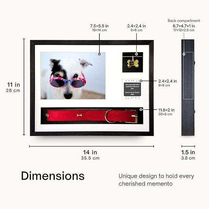 Pet Memorial Gifts for Dogs - Pet Memorial Shadow Box, Dog Loss Sympathy Gift, Pet Memorial Picture Frame, Pet Loss Gifts, Dog Bereavement Gifts