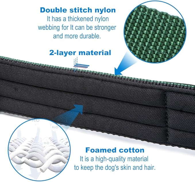 TSPRO Tactical Dog Collar 1.5 Inch Wide Thick Dog Collars with Heavy Duty Metal Buckle, Durable, Strong, Adjustable for Medium to Large Dogs (Khaki M)