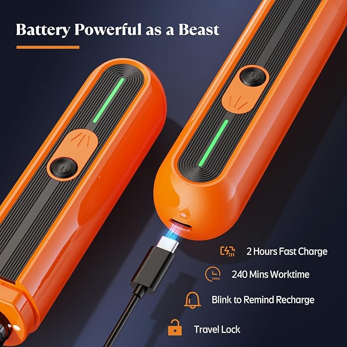 YABIFE 4-Lights Dog Nail Grinder, Easy Quick Locate Dog Nail Trimmers, for Puppy Paw Toenails or Pets from Small, Medium to Large, with Travel Lock, Whisper Quiet, Heavy Duty 3 Speeds