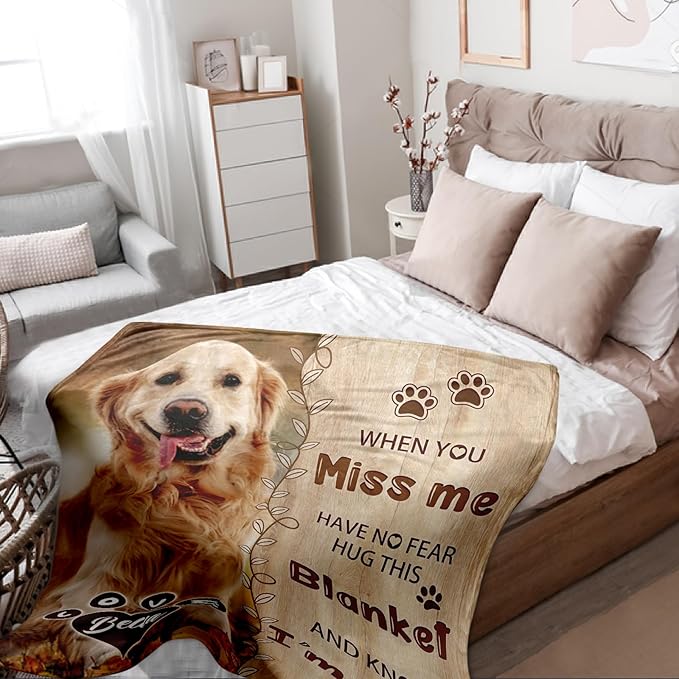 Pet Memorial Blanket Gift - Personalized Dog Memorial Blankets, Pet Sympathy Gifts for Loss of Dogs for Pets Lovers, Dog Bereavement Passing Away Gift, Custom Dogs Blanket