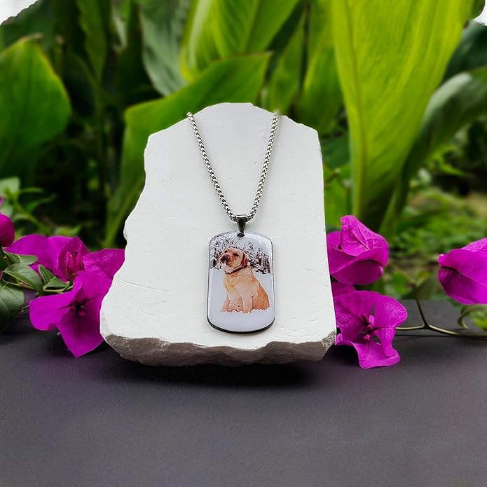 Funnylife Custom Pet Memorial Necklace - Dog Loss Gift - Sympathy for Pet Loss