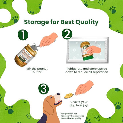 Natural Peanut Butter for Dogs Safe - 100% Healthy Dog Treats - No Sugar, Xylitol Free, Digestive Support - Puppy Dog Peanut Butter with Pumpkin 16 oz - Made in USA Premium Quality