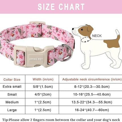 ARING PET Christmas Dog Collar, Cute Pink Santa Claus Christmas Tree Cotton Lightweight Pet Collars with Quick Release Buckle for Puppy Small Medium Large Boy Girl Dogs-M