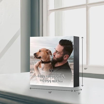 Lifesong Milestones Wooden Shadow Box Cremation Urn for Pet Ashes| Urns for Ashes of Deceased Pet Dog Cat| Sympathy Keepsake 10x10