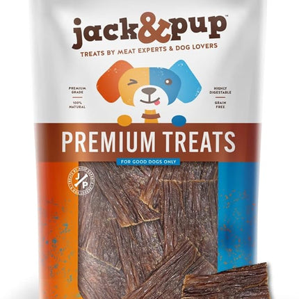 Jack&Pup Premium Dog Chews Bites, Healthy Dog Treats for Medium Dogs - All Natural Dog Treats Small Dogs, Single Ingredient Dog Treat for Puppies - Bully Sticks | Gullet Jerky (Gullet Bites - 24 oz)