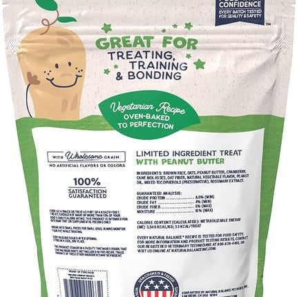 Natural Balance Limited Ingredient Rewards Crunchy Biscuits, Vegetarian Dog Treats for Adult Dogs of All Breeds, Peanut Butter Recipe, 14 Ounce (Pack of 1)