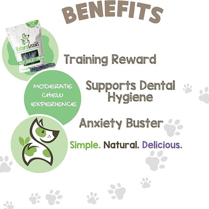 Nature Gnaws Braided Beef Gullet Chews for Dogs 5-6" (10 Count) - Long Lasting for Small and Medium Dogs - Natural Beef Jerky Dog Chew Bones