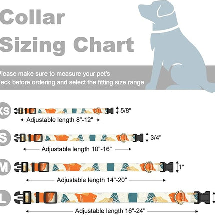 Rnivvi Dog Collar for Small Dogs, Cute Heavy Duty Adjustable Puppy Collar with Quick Release Buckle for Boy Girl & Female, Pet Accessories for Walking Running, XS Length 5/8" Width, Abstract Leaves