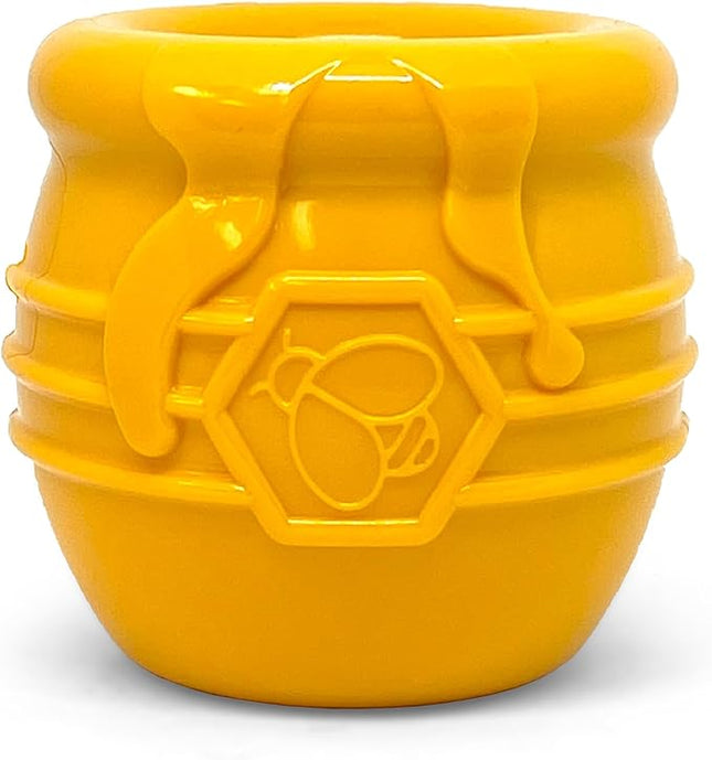 SodaPup Honey Pot – Durable Dog Treat Dispenser & Enrichment Toy Made in USA from Non-Toxic, Pet Safe, Food Safe Natural Rubber Material for Mental Stimulation, Problem Chewing, Calming Nerves, & More
