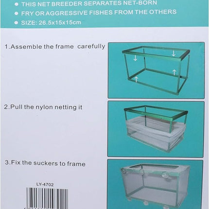 Xiaoyztan Breeder Box for Fish Tank,Aquarium Breeder Box Plastic Frame Baby Fish Tank Separation Breeding Aquarium Spawn Hatchery Isolation with Suction Cups,Pack of 1