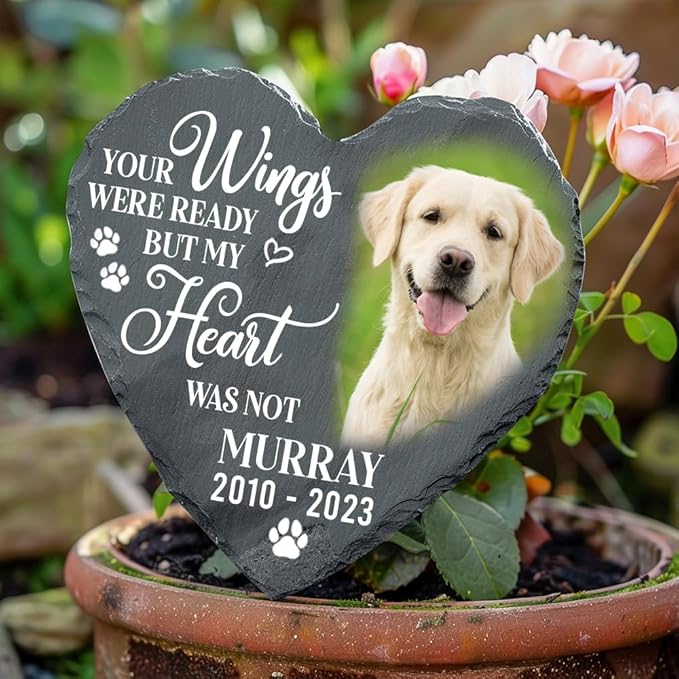 Personalized Pet Memorial Gift - Custom Photo Stone for Dog or Cat Loss - Gifts for Pet Lovers Quote 11