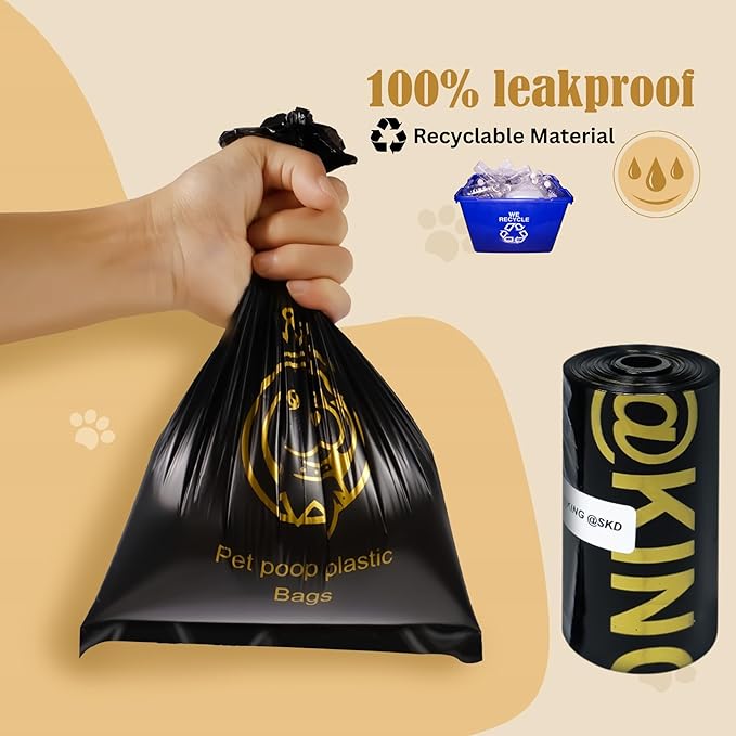 Dog Poop Bags, 20 Rolls (300 Bags) Value Pack Dispenser, Walking and Training Puppy Accessories, Hands-Free Carrier, Supports Small, Medium, Large Breeds. Committed to Give Back to Charity