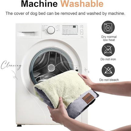 Large Dog Bed Orthopedic Washable: Beds Bolster XL Bed Medium Large Dogs Egg Crate Foam Couch Sofa Waterproof with Removable Cover - Purple