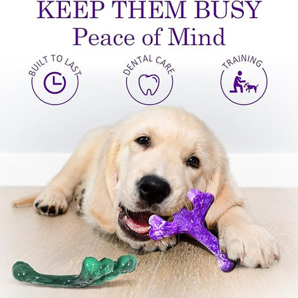 Dog Toys for Aggressive Chewers: Dog Chew Toys 6 Pack Beef Flavored Indestructible Toy, Easy to Use & Clean, Tough Nylon Chew Bone for 20-70 lbs Medium and Large Dogs