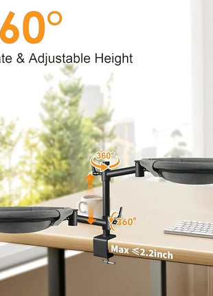 Cat Desk Bed, 360° Rotating & Adjustable Shelf Mount, Elevated Cat Hammock with Washable Air Mesh Fabric Nest, Breathable & Comfortable for Indoor Kitten Cats