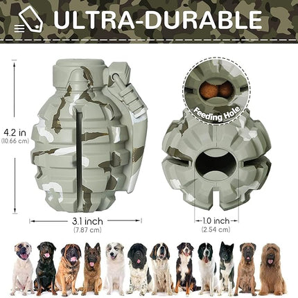 Dog Toys for Aggressive Chewers Large Breed, for German Shepherd, Indestructible Interactive Treat Dog Toys for Large Medium Breeds, Food Grade & Tough Rubber, Fun to Chew, Chase and Fetch (Camo)