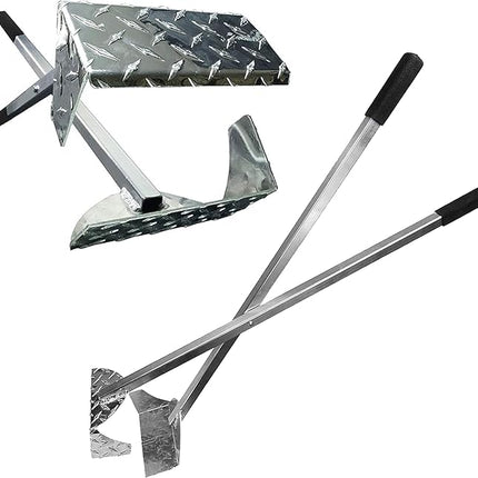 ActiveDogs Pooper Scooper for Large Dogs – Heavy-Duty Dog Pooper Scooper for Yard – Flat-Style Welded Aluminum Dog Poop Rake and Scoop with Solid Bolt System – Made in The USA