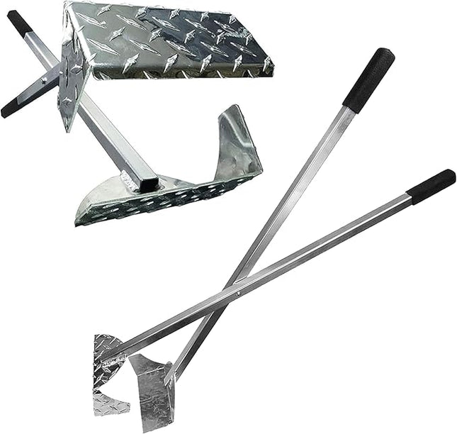 ActiveDogs Pooper Scooper for Large Dogs – Heavy-Duty Dog Pooper Scooper for Yard – Flat-Style Welded Aluminum Dog Poop Rake and Scoop with Solid Bolt System – Made in The USA