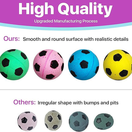 SPOT Sponge Soccer Ball Cat Toys - Interactive and Colorful Plush Toy, Fun for Cats and Kittens to Bat and Chase, Keep Cats Entertained - 1.5" Assorted 4- Pack