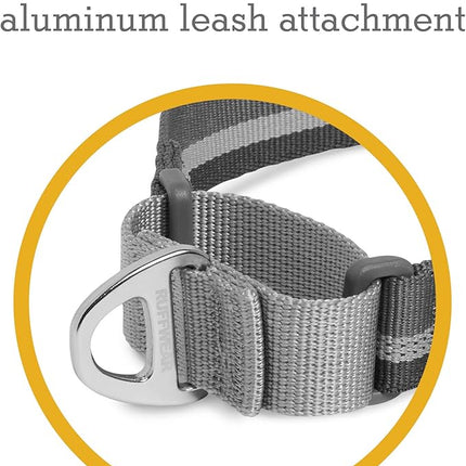 Ruffwear, Web Reaction Dog Collar, Escape-Proof Security Buckle, Adjustable Anti-Slip Martingale Collar with Durable Nylon Tubelok Webbing & Silent ID Attachment, Granite Gray, 23"-26"