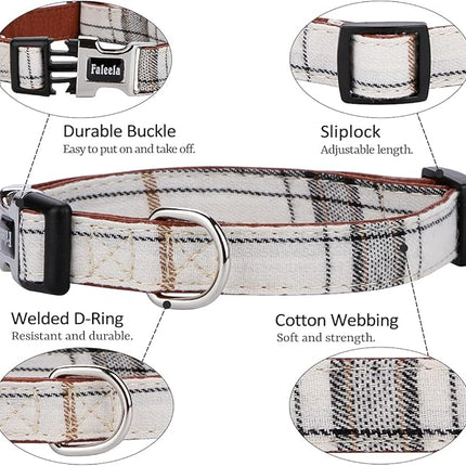 Faleela Soft &Comfy Bowtie Dog Collar,Detachable and Adjustable Bow Tie Collar,for Small Medium Large Pet (S, Beige)