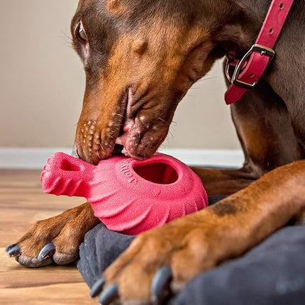 Jolly Pets Tuff Treader Dog Toy with Handle, 6 Inches, Red, Model:JTR23, All Breed Sizes