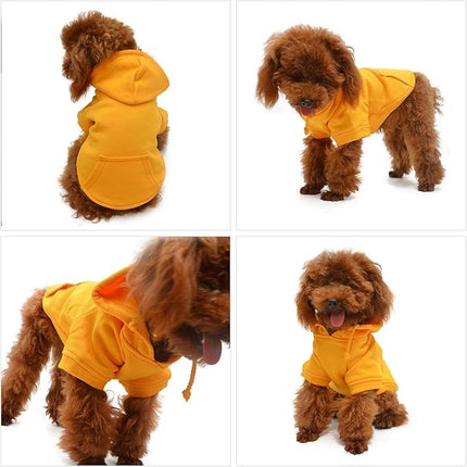 Lovelonglong Blank Basic Hoodie Sweatshirt for Dogs 100% Cotton Fits Small Medium Dachshund Large Dog Orange D-L