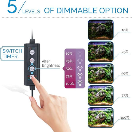 hygger Advanced LED Aquarium Light with Timer, 24/7 Lighting Cycle & DIY Mode, Full Spectrum Fish Tank Light for 12-17 in Freshwater Planted Tank
