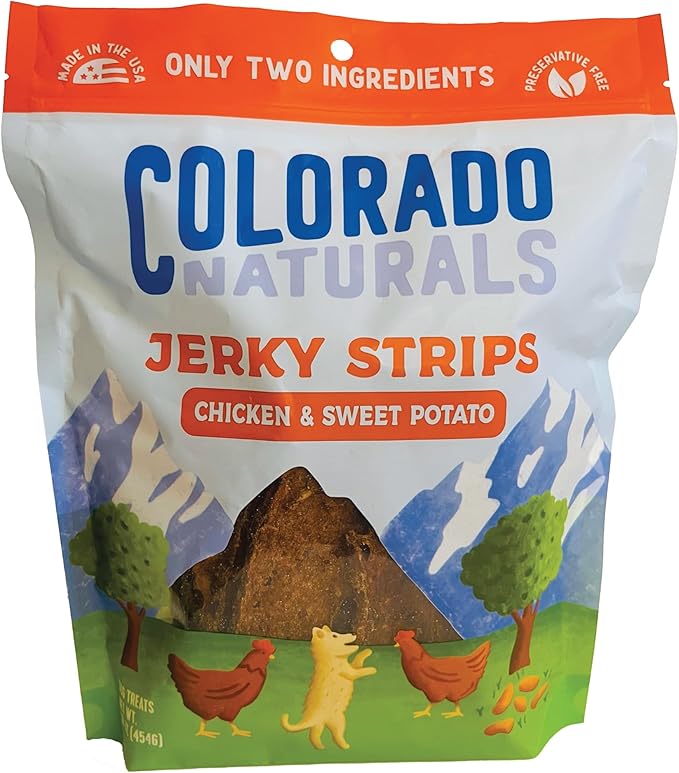 Chicken & Sweet Potato Jerky Strips Dog Treats, 16 oz – All-Natural, Made in USA, No Fillers or Preservatives – Promote Bone and Joint Health