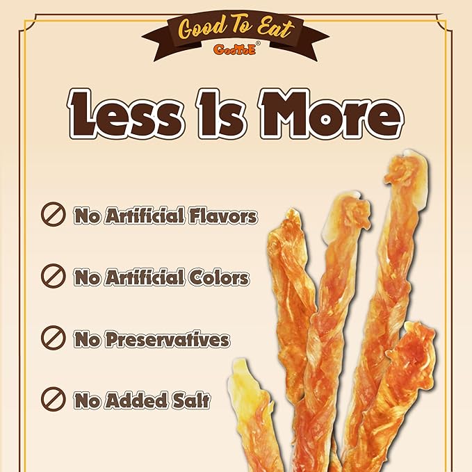 Gootoe Turkey Tendon Dog Treats, Braid (M) 1 lb, USA-Sourced Turkey Tendon, Natural Snack, Premium Puppy Chews, Hypoallergenic, Rawhide Free, Reseal Value Bag, Size for Medium Dogs