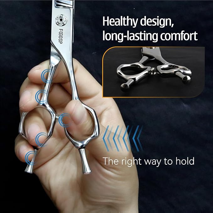 Professional 3D Curved Chunkers Dog Grooming Scissors 7.5 in Magic Thinning Shears for Dogs Pet Cat Light Cutting Feel No Marks Only Fluffy Natural 70% Thinning Rate Japan Alloy Steel(7.5,3D)
