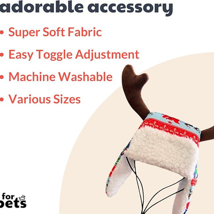 Huxley & Kent Pet Hat | Ugly Sweater Antler (Small) | Fun Christmas Holiday Hat for Dogs/Cats | Cute, Comfortable and Fun | SnugFit Strings for Best Fit