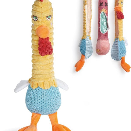 Nocciola 3 in 1 Rip and Reveal Chicken Dog Toy, Suprise Toys Inside- Durable Stuffed Squeaky Crinkle Chew Animal Toy for Medium Large Breed, Funny Cute Teething Keep Busy Pet Supplies