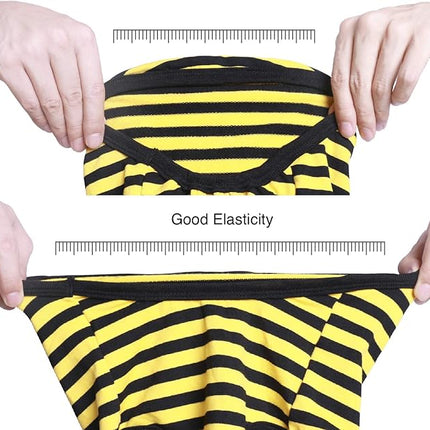 iChoue English Bulldog 100% Breathable Cotton Striped T Shirts Halloween Vest Clothes for Medium Dogs Tank Tops French Frenchie Pug Boston Terrier Pitbull Yellow Black Stripes - XLarge